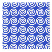 ギリシャの蛇行鍵波パターンブルー フォトキューブ (正面)