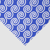 ギリシャの蛇行鍵波パターンブルー 薄葉紙 (詳細)
