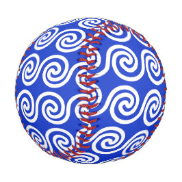 ギリシャの蛇行鍵波パターンブルー 野球ボール