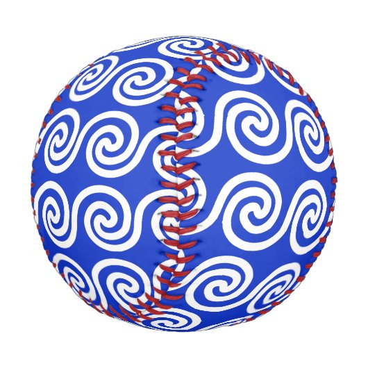 ギリシャの蛇行鍵波パターンブルー 野球ボール (アングル)