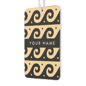 ギリシャの蛇行鍵、波の鍵、ブラウン、あなたの名前 カーエアーフレッシュナー (左)