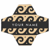 ギリシャの蛇行鍵、波の鍵、ブラウン、あなたの名前 サッカーボール (フラット)