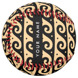 ギリシャの蛇行鍵、波の鍵、ブラウン、あなたの名前 ソフトボール