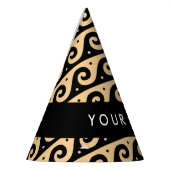 ギリシャの蛇行鍵、波の鍵、ブラウン、あなたの名前 パーティーハット (左)