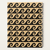 ギリシャの蛇行鍵、波の鍵、ブラウン、あなたの名前 プランナー手帳 (裏面)