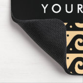 ギリシャの蛇行鍵、波の鍵、ブラウン、あなたの名前 マウスパッド (コーナー)