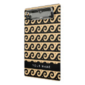 ギリシャの蛇行鍵、波の鍵、ブラウン、あなたの名前 ミニクリップボード (アングル2)