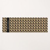 ギリシャの蛇行鍵、波の鍵、ブラウン、あなたの名前 ヨガマット (正面(横))