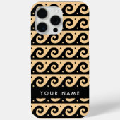 ギリシャの蛇行鍵、波の鍵、ブラウン、あなたの名前 Case-Mate iPhoneケース (裏面)