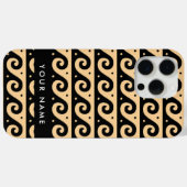 ギリシャの蛇行鍵、波の鍵、ブラウン、あなたの名前 Case-Mate iPhoneケース (裏面 (横))