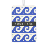 ギリシャの蛇行鍵、波の鍵、青、名前 カーエアーフレッシュナー (裏面)