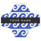 ギリシャの蛇行鍵、波の鍵、青、名前 サッカーボール (フラット)