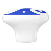 ギリシャの蛇行鍵、波の鍵、青、名前 セラミックノブ (側面)