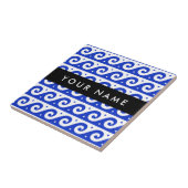 ギリシャの蛇行鍵、波の鍵、青、名前 タイル (側面)