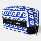 ギリシャの蛇行鍵、波の鍵、青、名前 ドップキット (右コーナー)