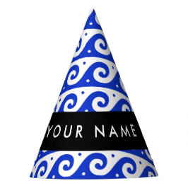 ギリシャの蛇行鍵、波の鍵、青、名前 パーティーハット