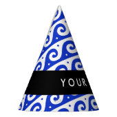 ギリシャの蛇行鍵、波の鍵、青、名前 パーティーハット (左)