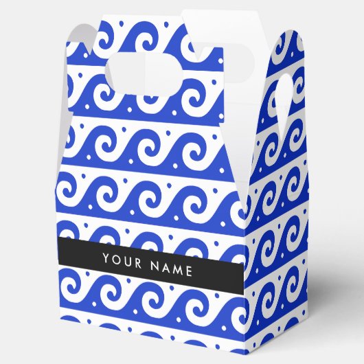 ギリシャの蛇行鍵、波の鍵、青、名前 フェイバーボックス (オープン)