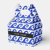 ギリシャの蛇行鍵、波の鍵、青、名前 フェイバーボックス (正面サイド)