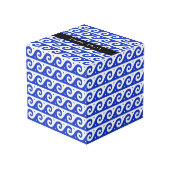 ギリシャの蛇行鍵、波の鍵、青、名前 フォトキューブ (裏面アングル)