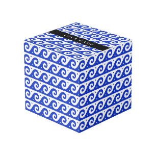 ギリシャの蛇行鍵、波の鍵、青、名前 フォトキューブ