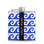 ギリシャの蛇行鍵、波の鍵、青、名前 フラスク (正面)