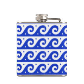 ギリシャの蛇行鍵、波の鍵、青、名前 フラスク (裏面)