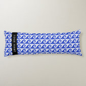 ギリシャの蛇行鍵、波の鍵、青、名前 ボディピロー (裏面)