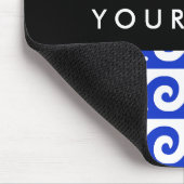 ギリシャの蛇行鍵、波の鍵、青、名前 マウスパッド (コーナー)