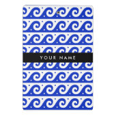 ギリシャの蛇行鍵、波の鍵、青、名前 ミニクリップボード (裏面)