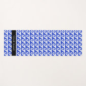 ギリシャの蛇行鍵、波の鍵、青、名前 ヨガマット (正面(横))