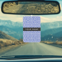 ギリシャの蛇行鍵Hブルー、お名前、パーソナライズ