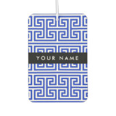 ギリシャの蛇行鍵Hブルー、お名前、パーソナライズ カーエアーフレッシュナー (正面)