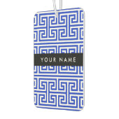 ギリシャの蛇行鍵Hブルー、お名前、パーソナライズ カーエアーフレッシュナー (左)