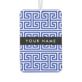 ギリシャの蛇行鍵Hブルー、お名前、パーソナライズ カーエアーフレッシュナー (裏面)