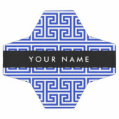 ギリシャの蛇行鍵Hブルー、お名前、パーソナライズ サッカーボール (フラット)