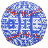 ギリシャの蛇行鍵Hブルー、お名前、パーソナライズ ソフトボール (正面)