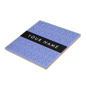 ギリシャの蛇行鍵Hブルー、お名前、パーソナライズ タイル (側面)