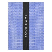 ギリシャの蛇行鍵Hブルー、お名前、パーソナライズ テーブルクロス (正面)