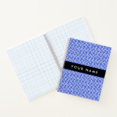 ギリシャの蛇行鍵Hブルー、お名前、パーソナライズ ノートブック (内部)