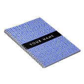 ギリシャの蛇行鍵Hブルー、お名前、パーソナライズ ノートブック (右側)