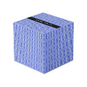 ギリシャの蛇行鍵Hブルー、お名前、パーソナライズ フォトキューブ (裏面アングル)