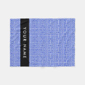 ギリシャの蛇行鍵Hブルー、お名前、パーソナライズ フリースブランケット (正面(横))