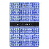 ギリシャの蛇行鍵Hブルー、お名前、パーソナライズ ミニクリップボード (裏面)