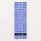 ギリシャの蛇行鍵Hブルー、お名前、パーソナライズ ヨガマット (正面)