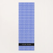 ギリシャの蛇行鍵Hブルー、お名前、パーソナライズ ヨガマット (裏面)