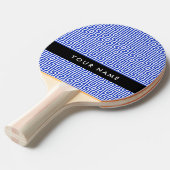 ギリシャの蛇行鍵Hブルー、お名前、パーソナライズ 卓球ラケット (正面アングル)