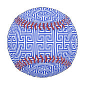 ギリシャの蛇行鍵Hブルー、お名前、パーソナライズ 野球ボール (正面)