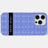 ギリシャの蛇行鍵Hブルー、お名前、パーソナライズ Case-Mate iPhoneケース (裏面 (横))