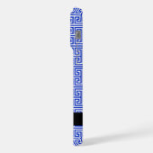 ギリシャの蛇行鍵Hブルー、お名前、パーソナライズ iPhoneケース (左側面)